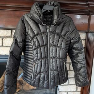 GUESS Women's Quilted Black Puffer Jacket